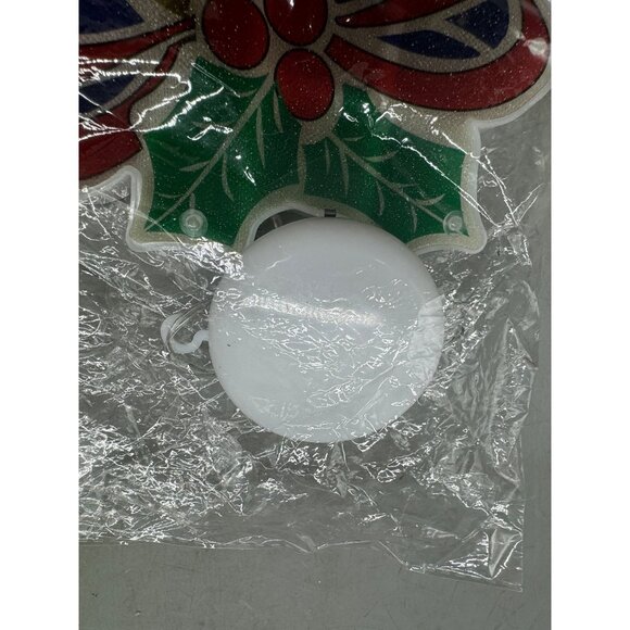 Christmas LED Light-Up Bell Pendant Decoration For Window With Holly Design READ - Picture 3 of 7
